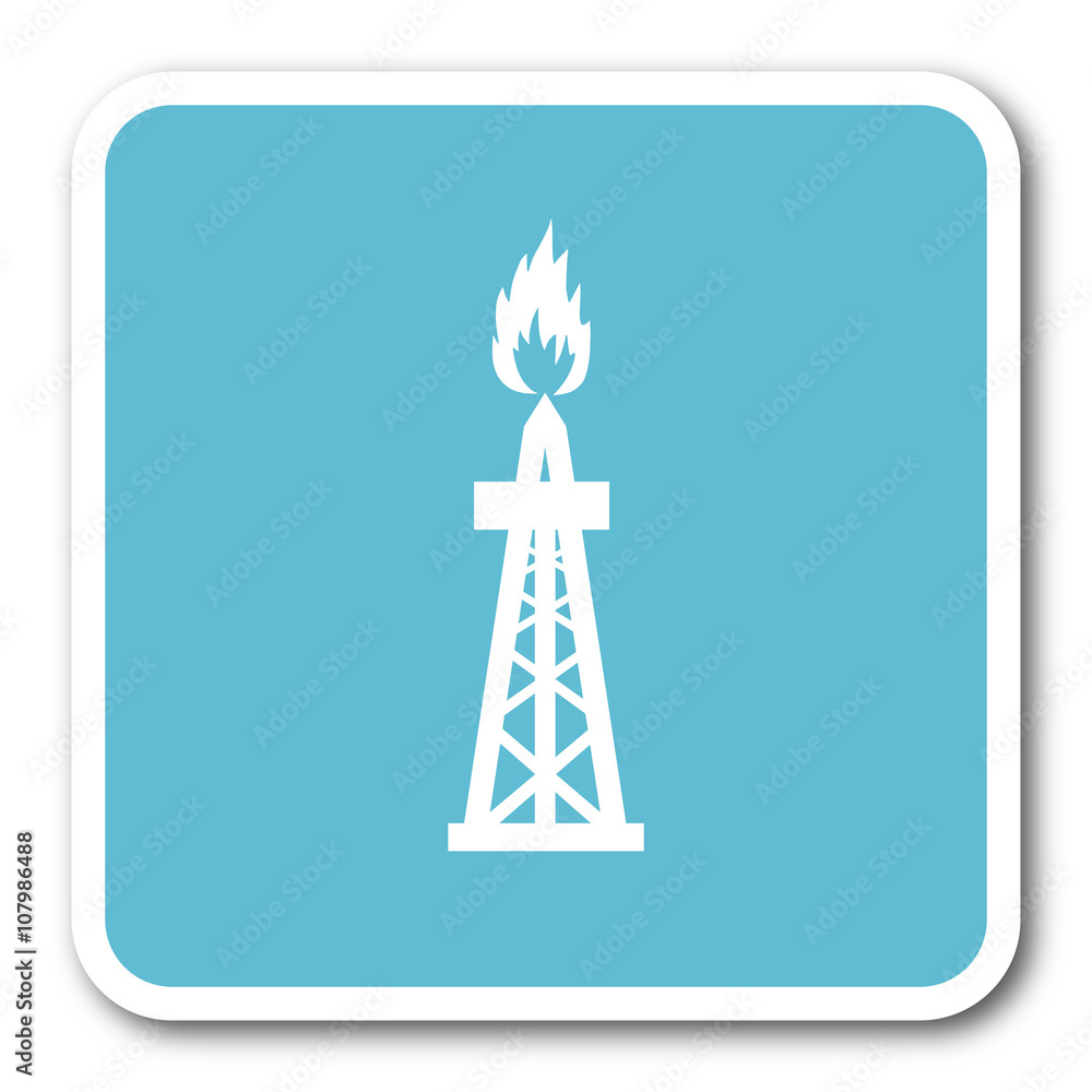 gas blue square internet flat design icon gas blue square internet flat design icon