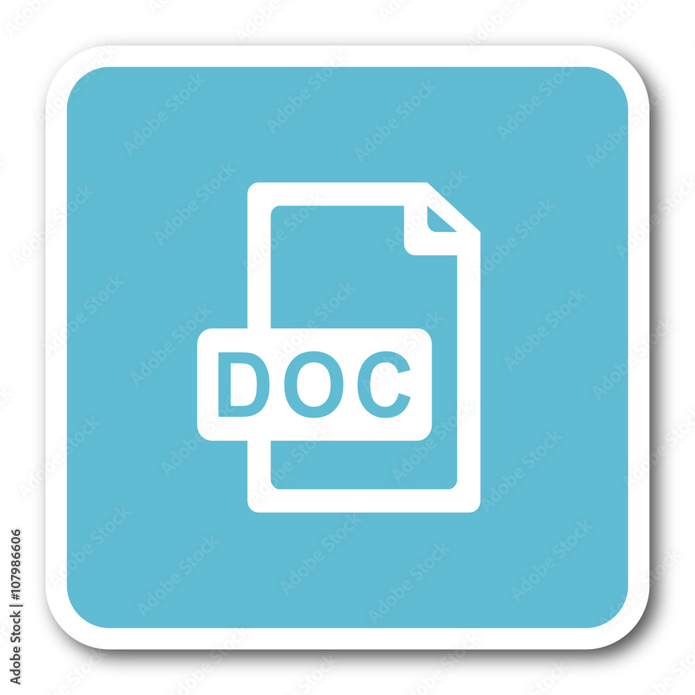 doc file blue square internet flat design icon doc file blue square internet flat design icon