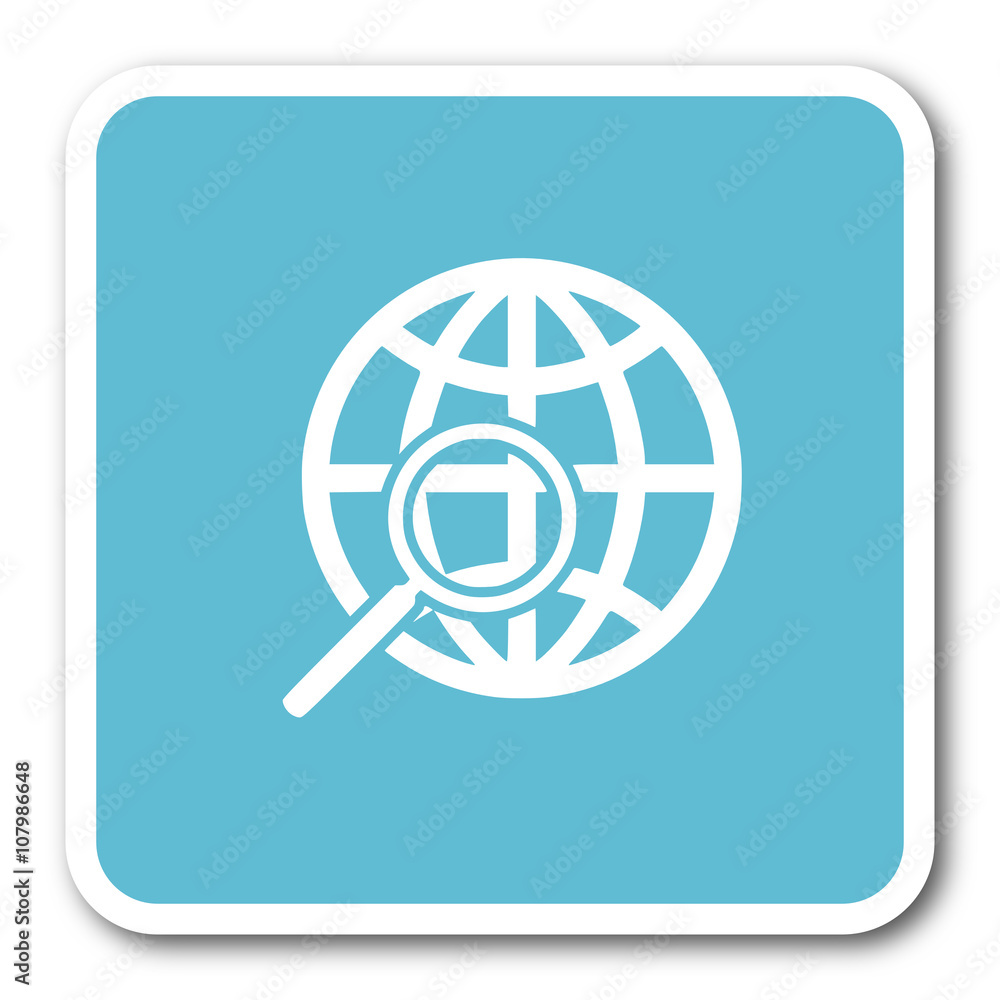 search blue square internet flat design icon search blue square internet flat design icon