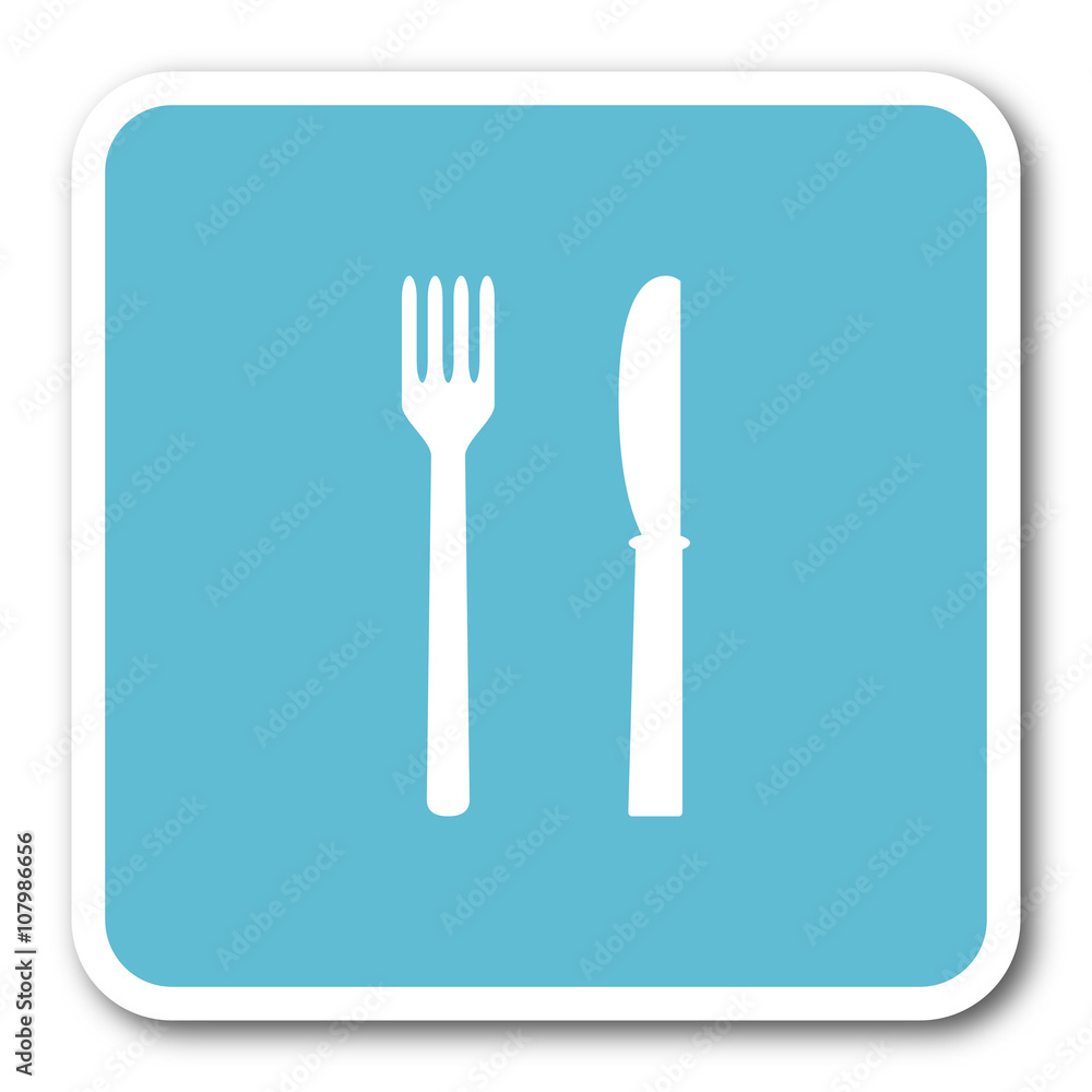 eat blue square internet flat design icon eat blue square internet flat design icon