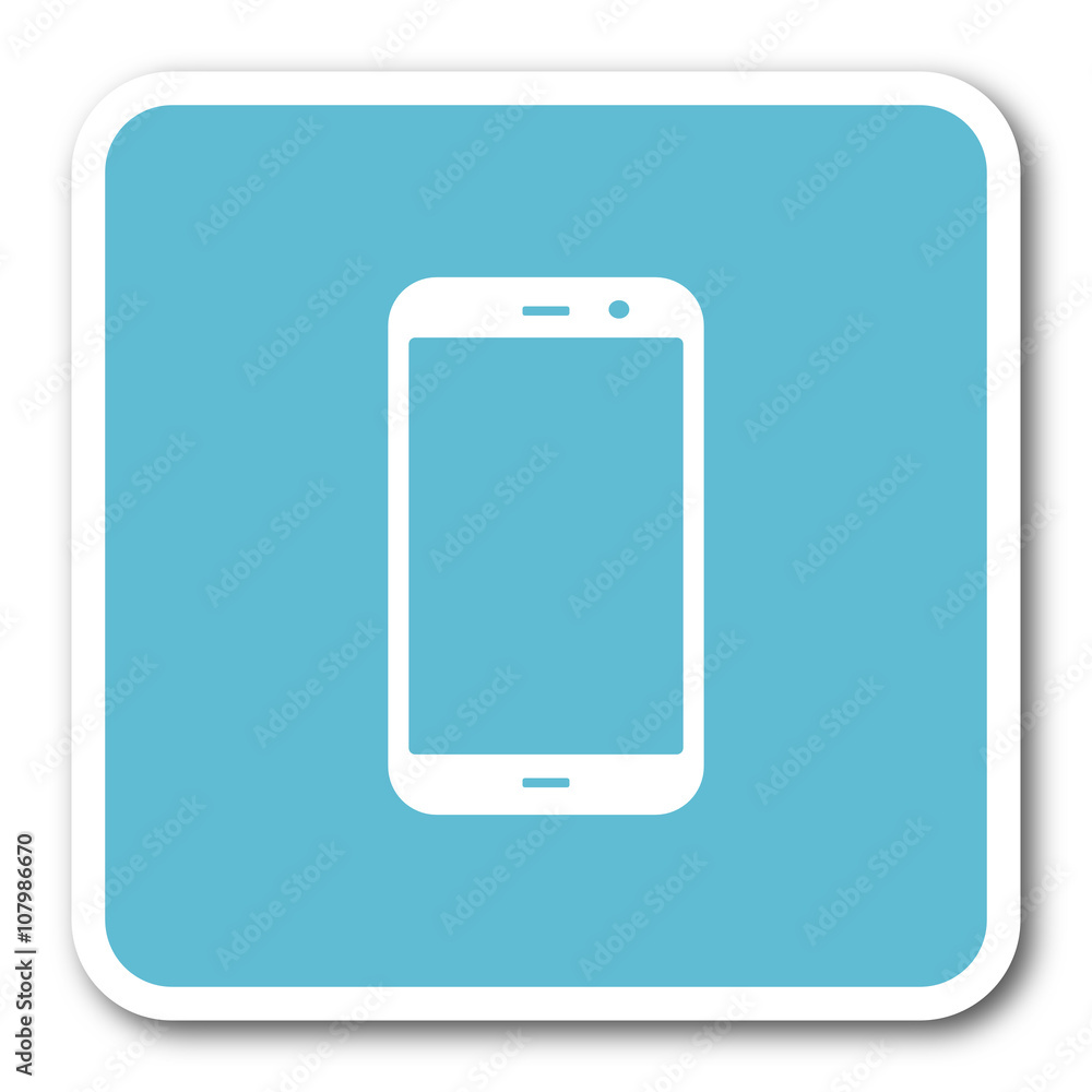 smartphone blue square internet flat design icon smartphone blue square internet flat design icon