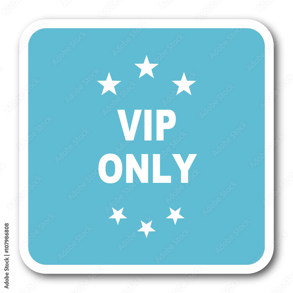 vip only blue square internet flat design icon vip only blue square internet flat design icon