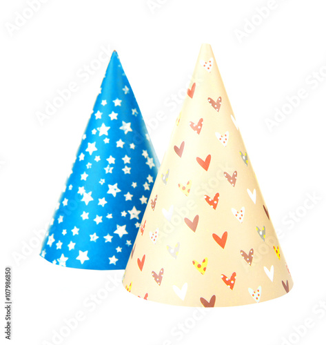Funny party hats, isolated on white