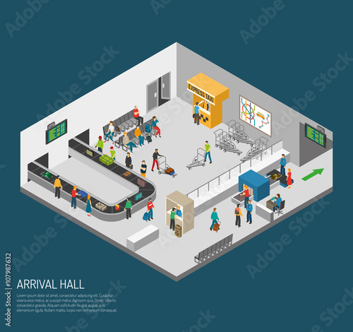 Arrival Hall Airport Poster