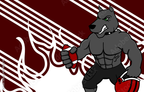 muscle strong dog american football uniform background in vector format 