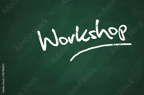Chalkboard workshop written on it