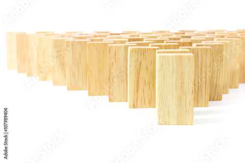 Wooden Domino in row