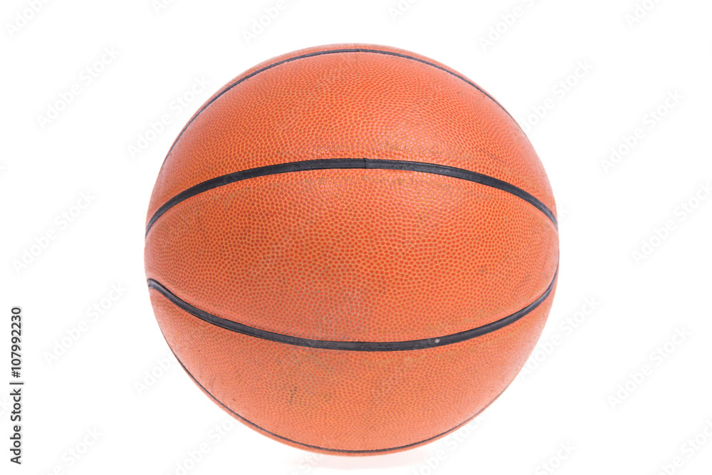 Old basketball basket ball isolate