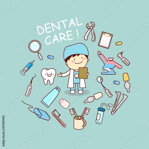 dentist doctor with dentist tools