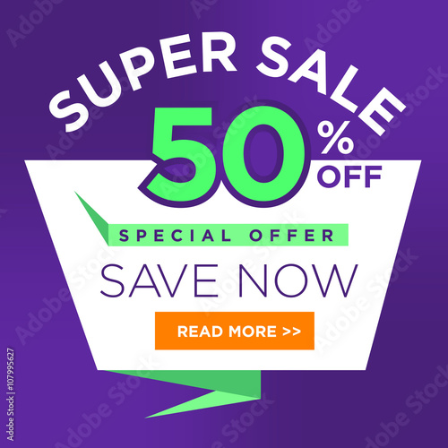 Super Sale for clearance at 50  off   It s a hot deal sale poster   a colorful background. Wow  Special offer sale poster or flyer template for your marketing or ad campaigns.  Also for retail sales 