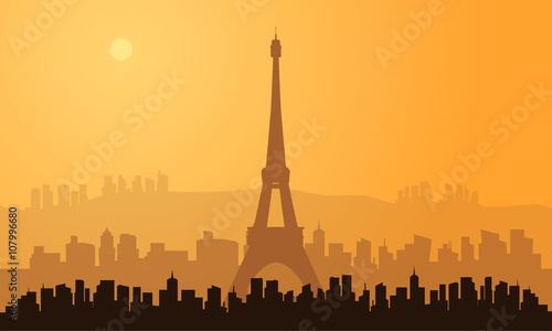 silhouette of paris city © wongsalam77
