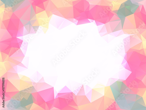 Neutral pink polygon background or vector frame