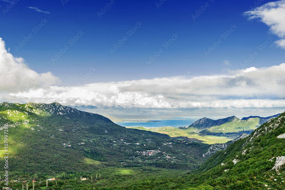 View of Skadar (Liqeni i Shkodres, Skadarsko jezero) lake  Montenegro