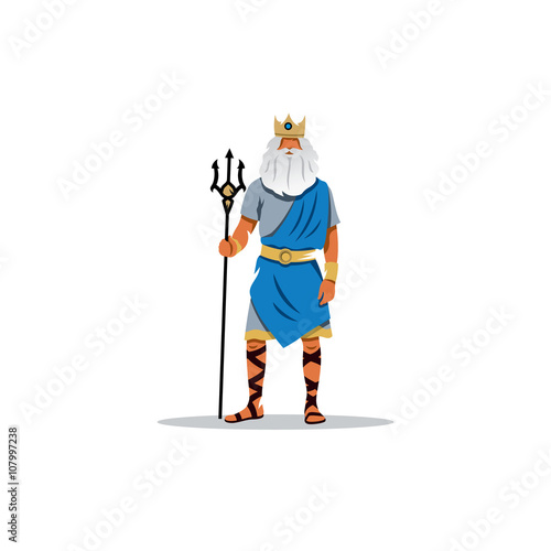 Poseidon. Vector Illustration.
