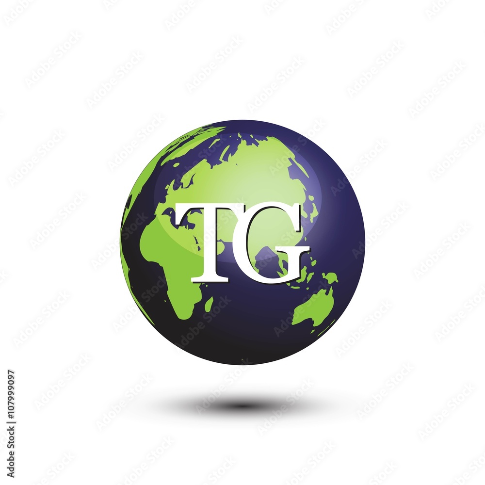 innitial letter globe logo vector innitial letter globe logo vector