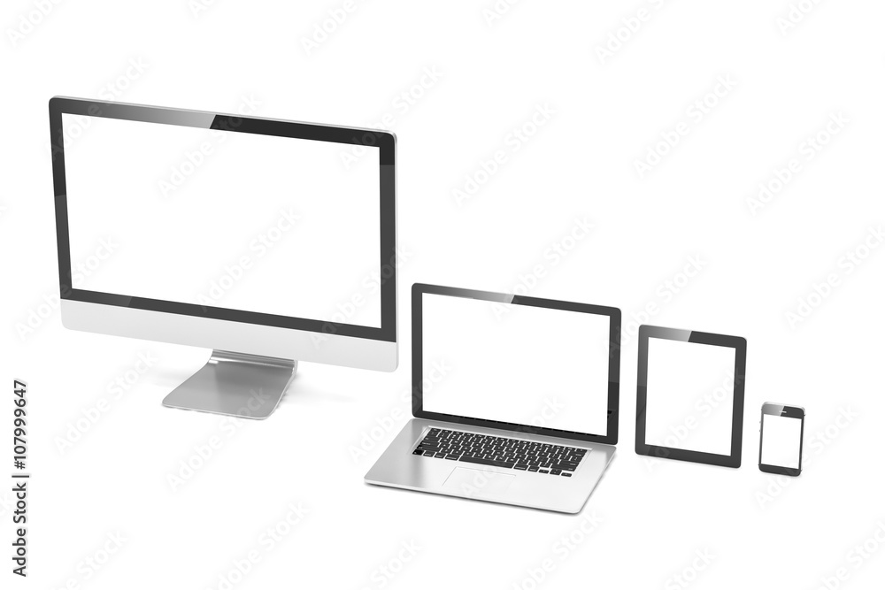 Ultimate web design, laptop, smartphone, tablet, computer, display. 3d rendering. Ultimate web design, laptop, smartphone, tablet, computer, display. 3d rendering.