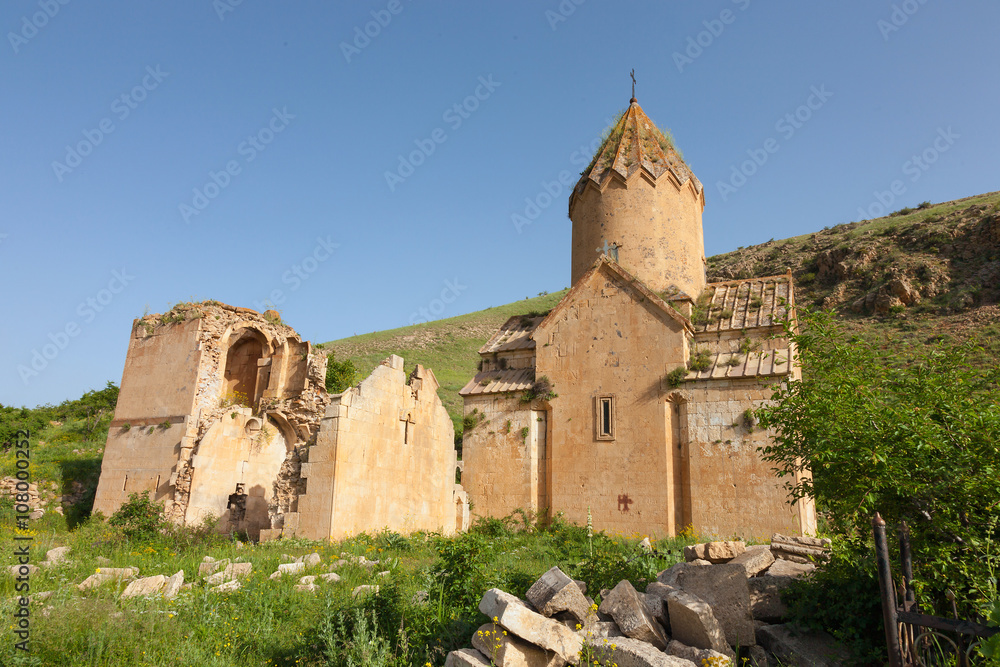 Surb Karapet church with stones in front