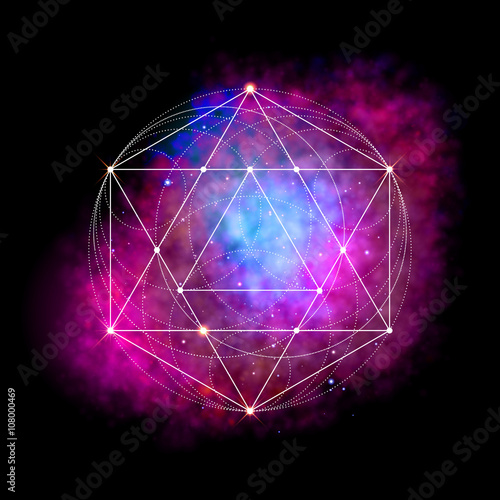 Sacred geometry symbol. Flower of life sign