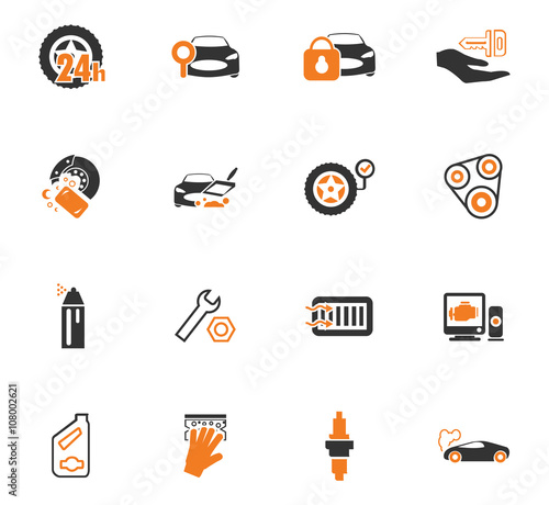 Car shop icons set