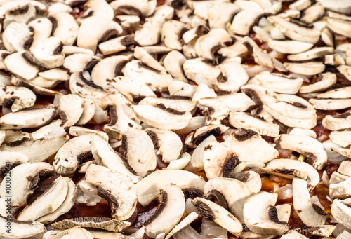 Slices of mushrooms