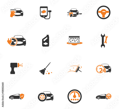 Car shop icons set