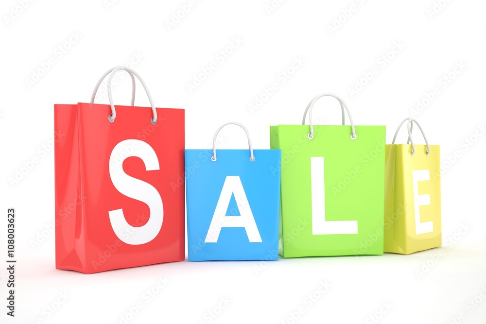 sale written on shopping bag. 3d rendering. sale written on shopping bag. 3d rendering.