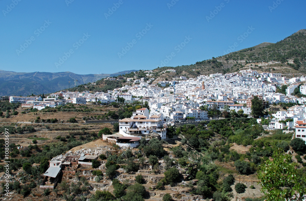 View of the town and surrounding countryside, Competa.