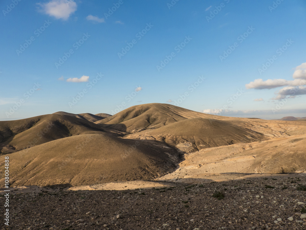 Vulcan mountain range on the Canary Island Fuerteventura.