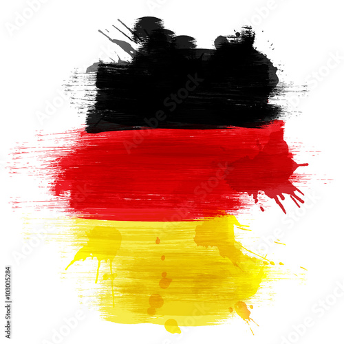 Canvas Print Grunge map of Germany with German flag