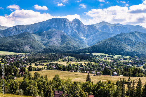 Landscape of Tatra Mountains, view at Zakopane from the top of Gubalowka © alicja neumiler
