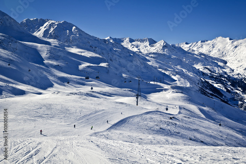 skiing in alps