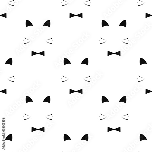 Cute seamless pattern with hand drawn fox