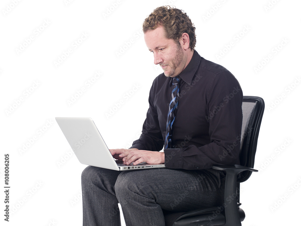 handsome young doctor working on a laptop. handsome young doctor working on a laptop.