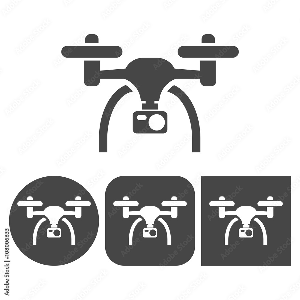 Quadrocopter-drone icon - vector icons set Quadrocopter-drone icon - vector icons set