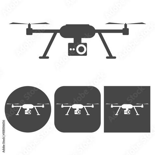 Quadrocopter-drone icon - vector icons set © sljubisa