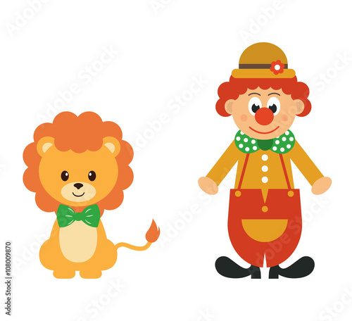 lion and clown vector