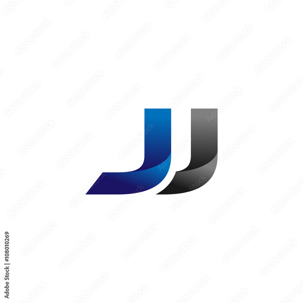 Modern Simple Initial Logo Vector Blue Grey Letters jj Modern Simple Initial Logo Vector Blue Grey Letters jj