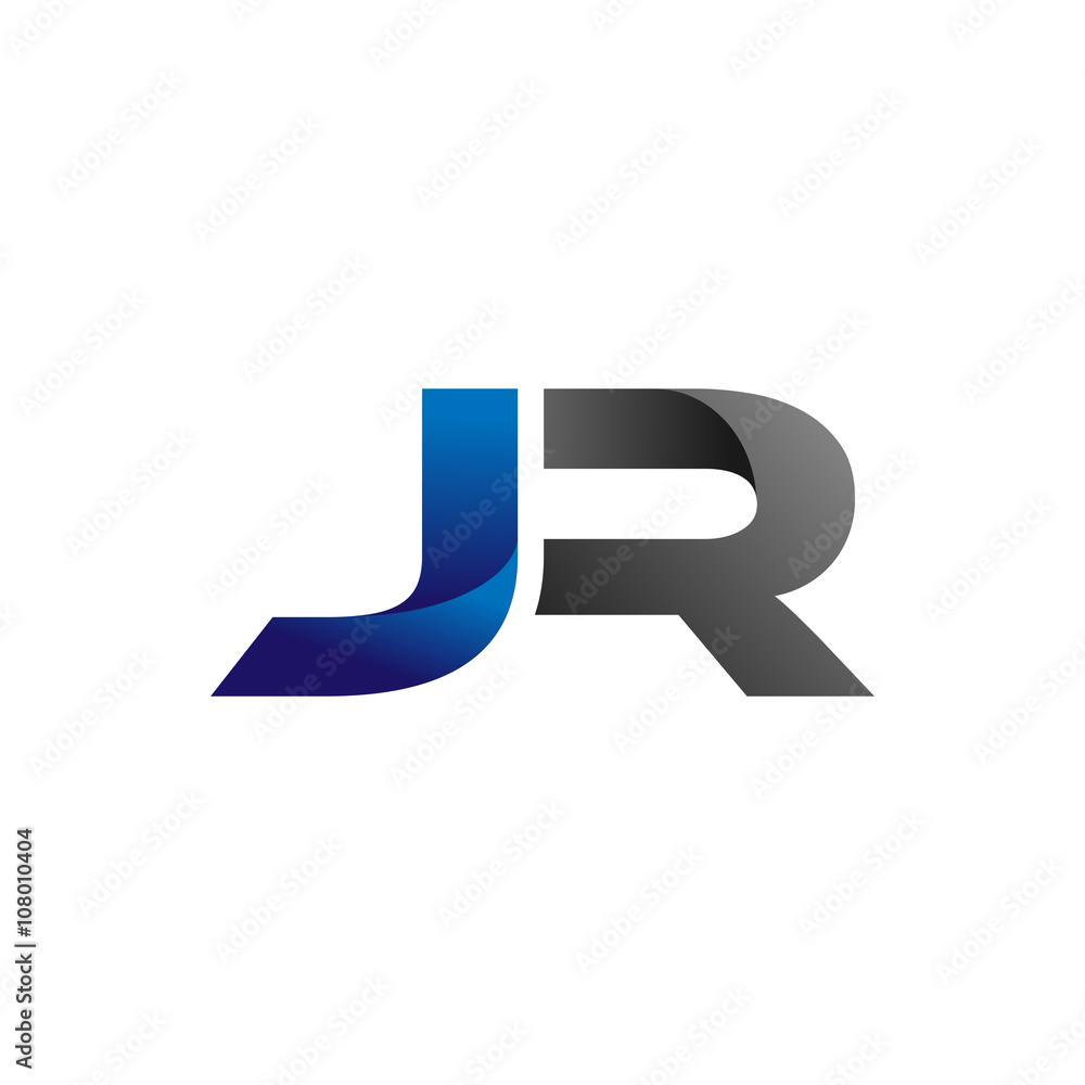 Modern Simple Initial Logo Vector Blue Grey Letters jr Modern Simple Initial Logo Vector Blue Grey Letters jr