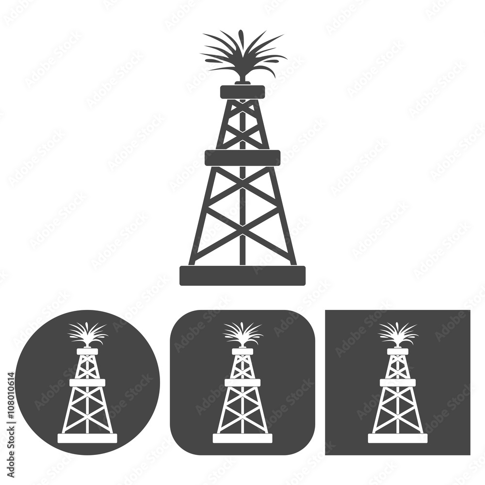 Oil rig vector icons set Oil rig vector icons set
