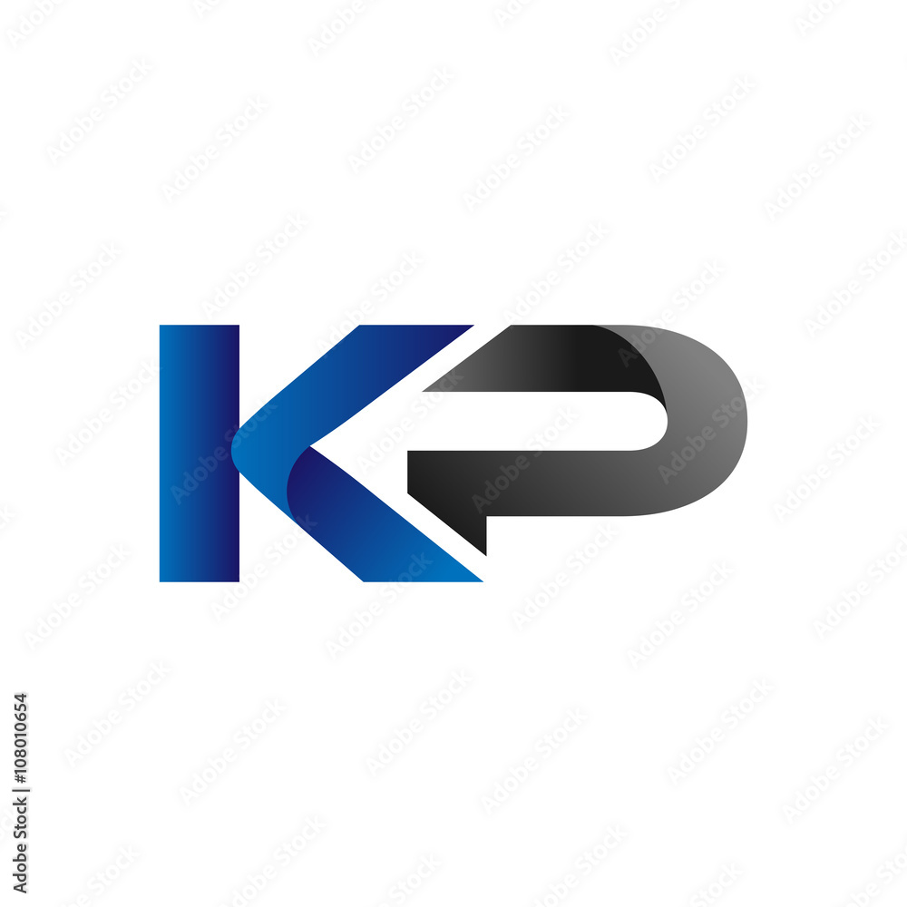 Modern Simple Initial Logo Vector Blue Grey Letters kp Modern Simple Initial Logo Vector Blue Grey Letters kp