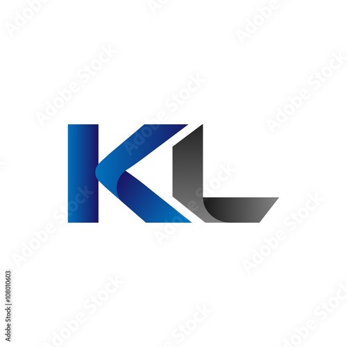Free Download Modern Simple Initial Logo Vector Blue Grey Letters kl - GFXLoad
