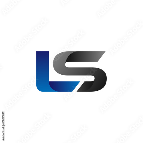 Modern Simple Initial Logo Vector Blue Grey Letters ls
