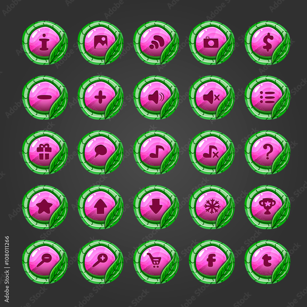 Big set of vector button for game design-9 Big set of vector button for game design-9
