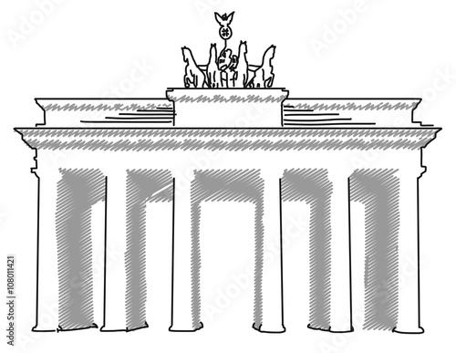 Brandenburger Gate Berlin, Vector Sketch