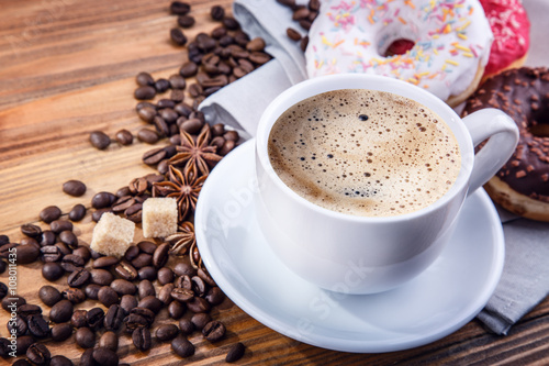 coffee  beans donut