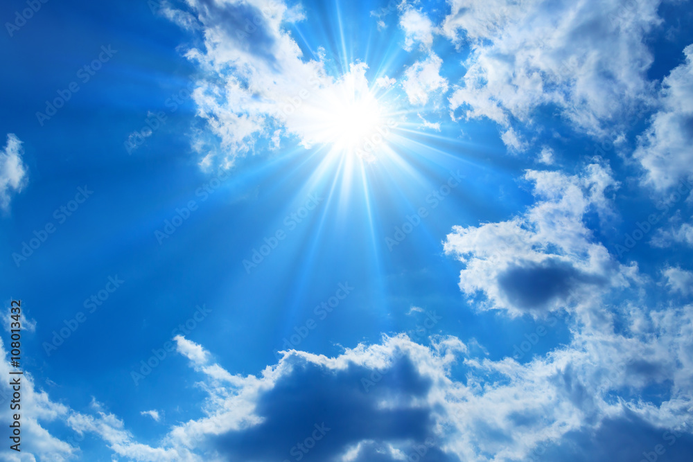 青空と太陽 Stock 写真 Adobe Stock
