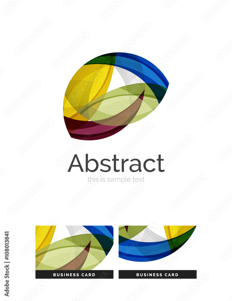 Circle logo. Transparent overlapping swirl shapes. Modern clean business icon Circle logo. Transparent overlapping swirl shapes. Modern clean business icon