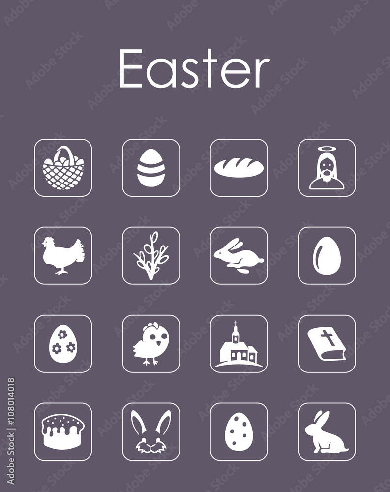 Set of easter simple icons Set of easter simple icons