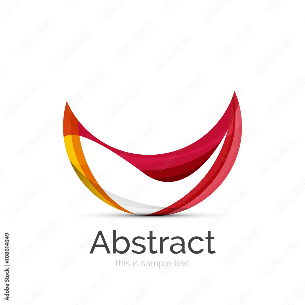 Obraz premium Circle logo. Transparent overlapping swirl shapes. Modern clean business icon