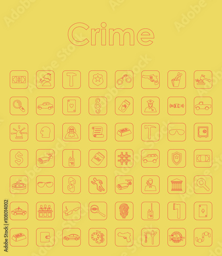 Set of crime simple icons